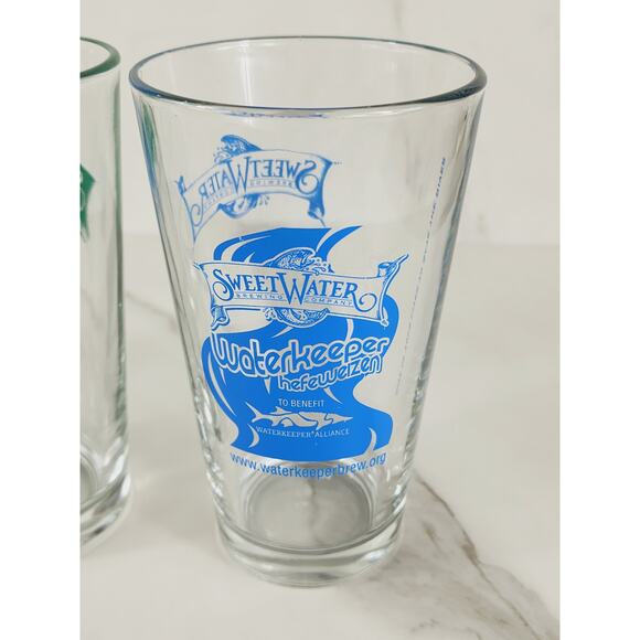 Sweetwater Brewing Company Pint Beer Clear Glass 16oz Drinkware 5 1/2" x2 - Picture 9 of 14